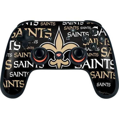 NFL New Orleans Saints Black Blast Google Stadia Controller Skin
